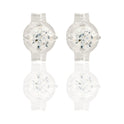 Orecchini Oro Bianco Oro 18 carati Punto Luce Quadrato 4 Griffe Zircone Bianco