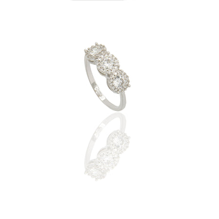 ANELLO DONNA TRILOGY MAGIC CENTRO E CONTORNO PAVE