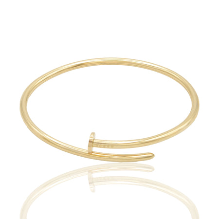 Bracciale Oro Giallo Oro 18 carati Rigido Flex Chiodo Canna Tonda Solo Oro
