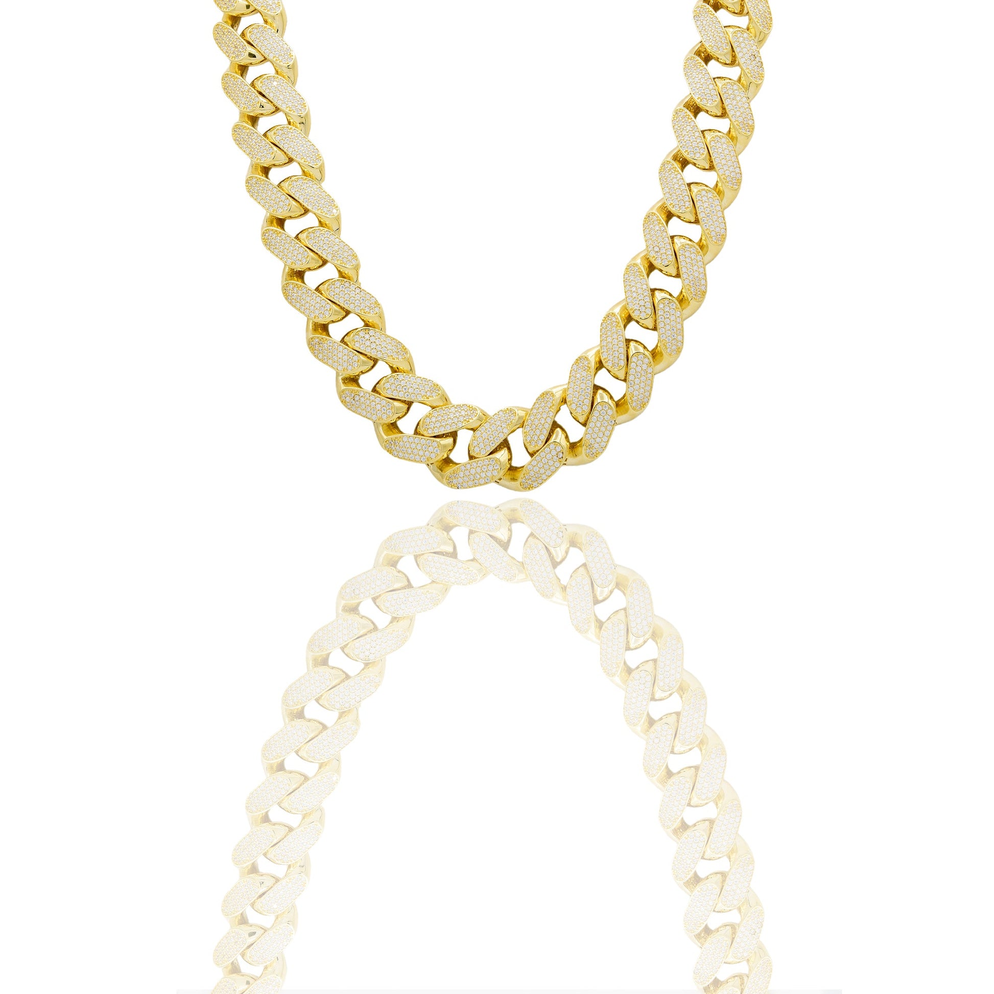 Collane Oro Giallo Microfusione  Zirconi Bianchi 50 cm