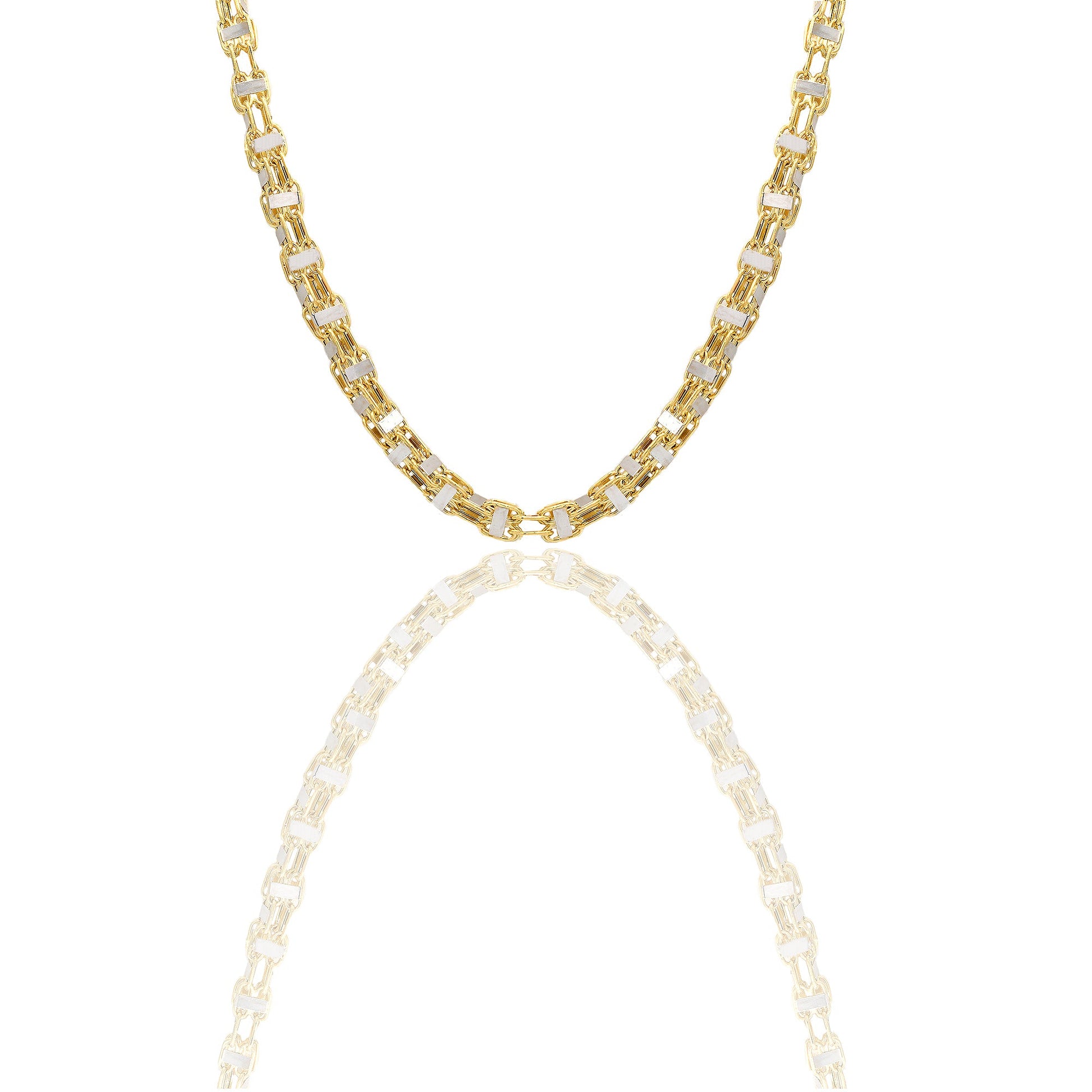 Collane Oro Giallo, Oro Bianco Microfusione  Zirconi Bianchi 70 cm