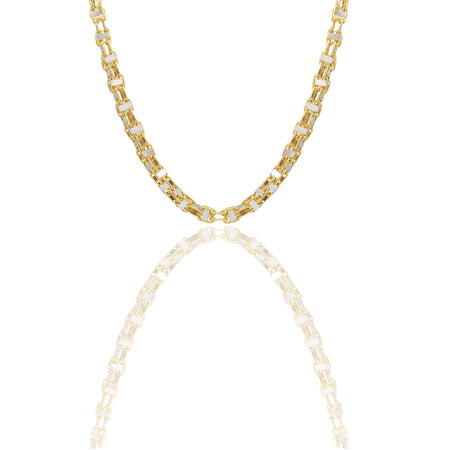 Collane Oro Giallo, Oro Bianco Microfusione  Zirconi Bianchi 70 cm