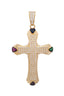 CROCE ZIRC. CON PUNTE MULTICOLOR