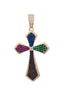 CROCE ZIRC. CON PUNTE MULTICOLOR