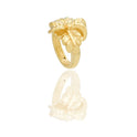 Anelli Oro Giallo Elettroformato  Solo Oro spessore gambo 4mm lunghezza foglia 2,3 larghezza 1,9 cm 