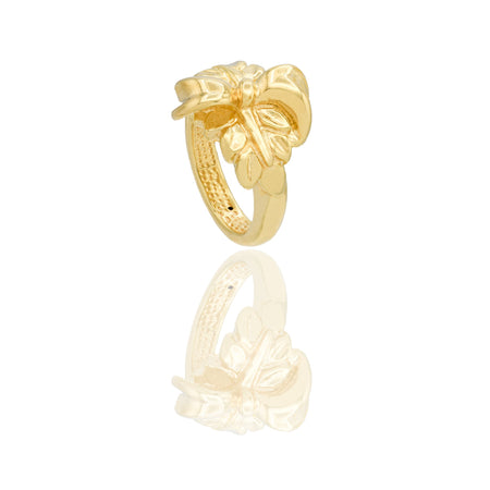 Anelli Oro Giallo Elettroformato  Solo Oro spessore gambo 4mm lunghezza foglia 2,3 larghezza 1,9 cm 