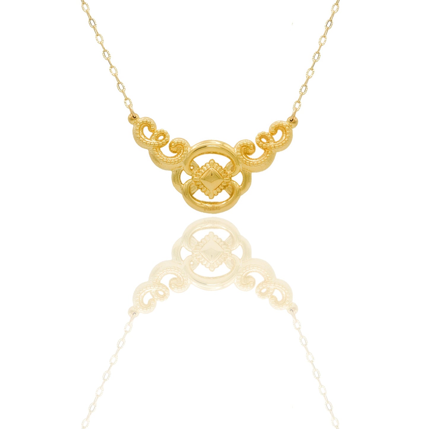 Collane Oro Giallo Catena vuota, Elettroformato  Solo Oro  cm.45 Lunghezza elemento 5,5 cm. 3 larghezza centrale cm. 2,5