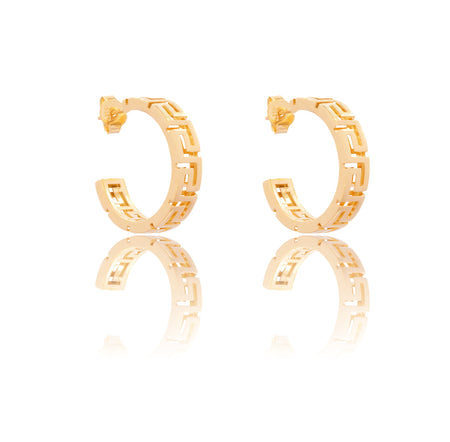 ORECCHINI DONNA CERCHIO GRECA TRAFORATO