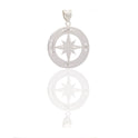 Ciondoli Oro Bianco Oro 18 carati Rosa dei venti tonda traforata Solo Oro 4cm x 3cm
