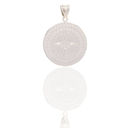 Ciondoli Oro Bianco Oro 18 carati Rosa dei venti tonda Solo Oro 4cm x 3cm