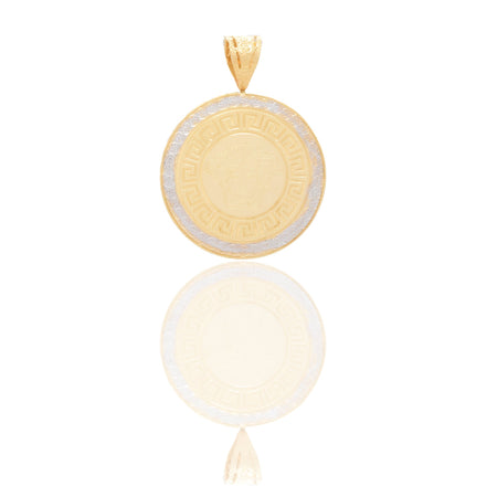 Ciondoli Oro Giallo Oro Bianco Oro 18 carati Tondo con medusa Solo Oro 4cm x 3cm