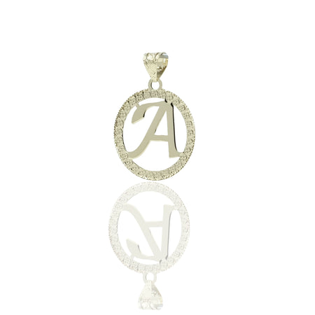 Ciondolo Oro Giallo Oro 18 carati Lettera A Corsivo Con Contorno Solo Oro diam. cm.2,2
