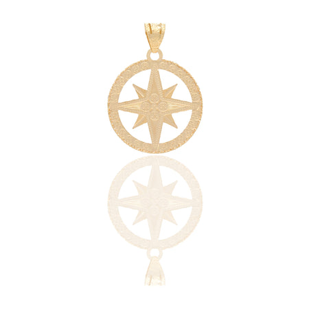 Ciondoli Oro Giallo Oro 18 carati Rosa dei venti traforata Solo Oro 2,9cm x 2cm