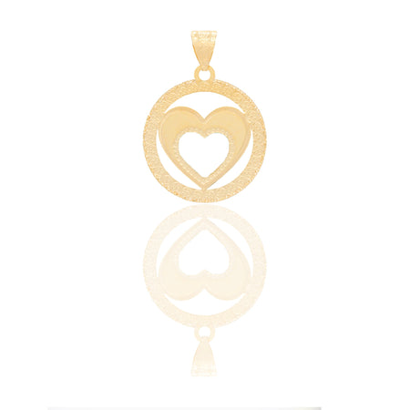 Ciondoli Oro Giallo Oro 18 carati Cuore a lastra traforato Solo Oro 2,9cm x 2cm