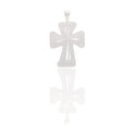 Ciondoli Oro Bianco Oro 18 carati Croce lavorata Zirconi Bianchi 5,3cm x 3,4cm