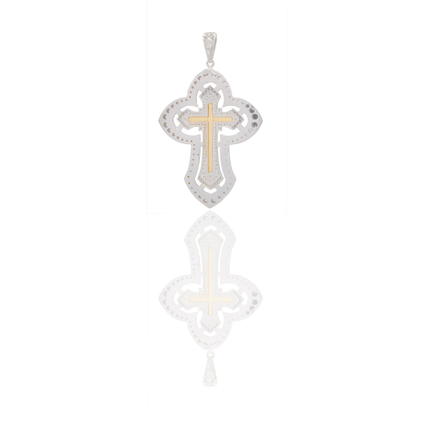CIONDOLO CROCE CON CRISTO E ZIRCONI