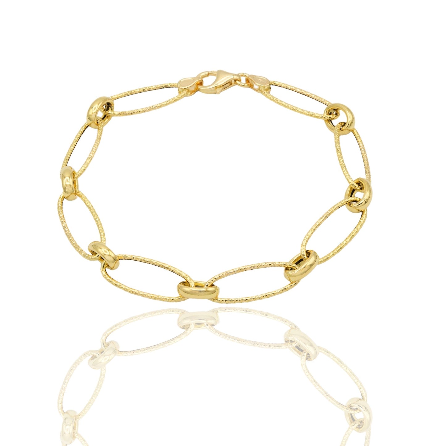 Bracciale Oro Giallo Oro 18 carati Maglia intrecciata Solo Oro