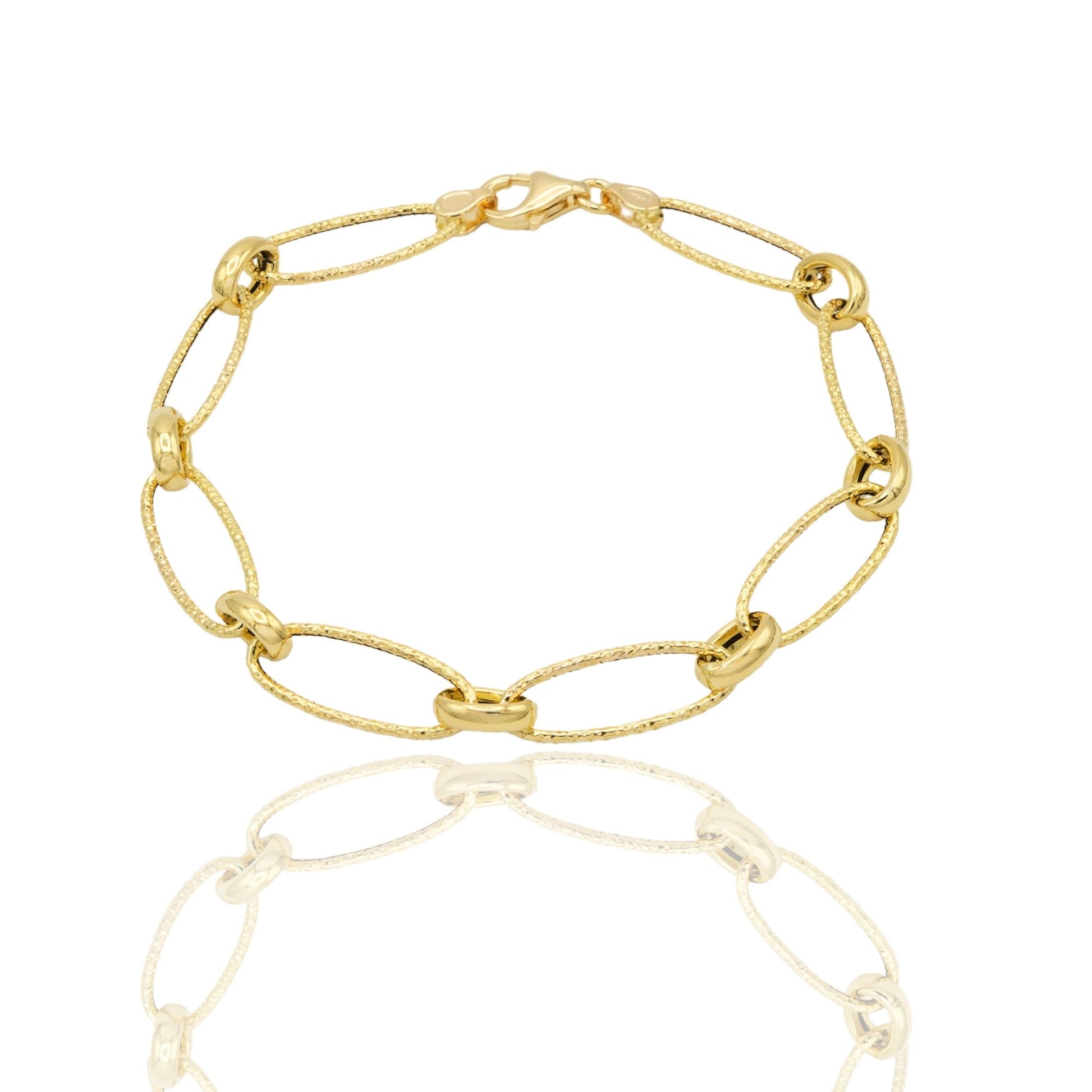 Bracciale Oro Giallo Oro 18 carati Maglia intrecciata Solo Oro