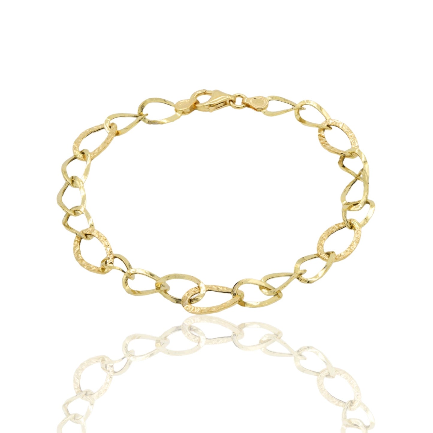 Bracciale Oro Giallo Oro 18 carati Maglia intrecciata Solo Oro