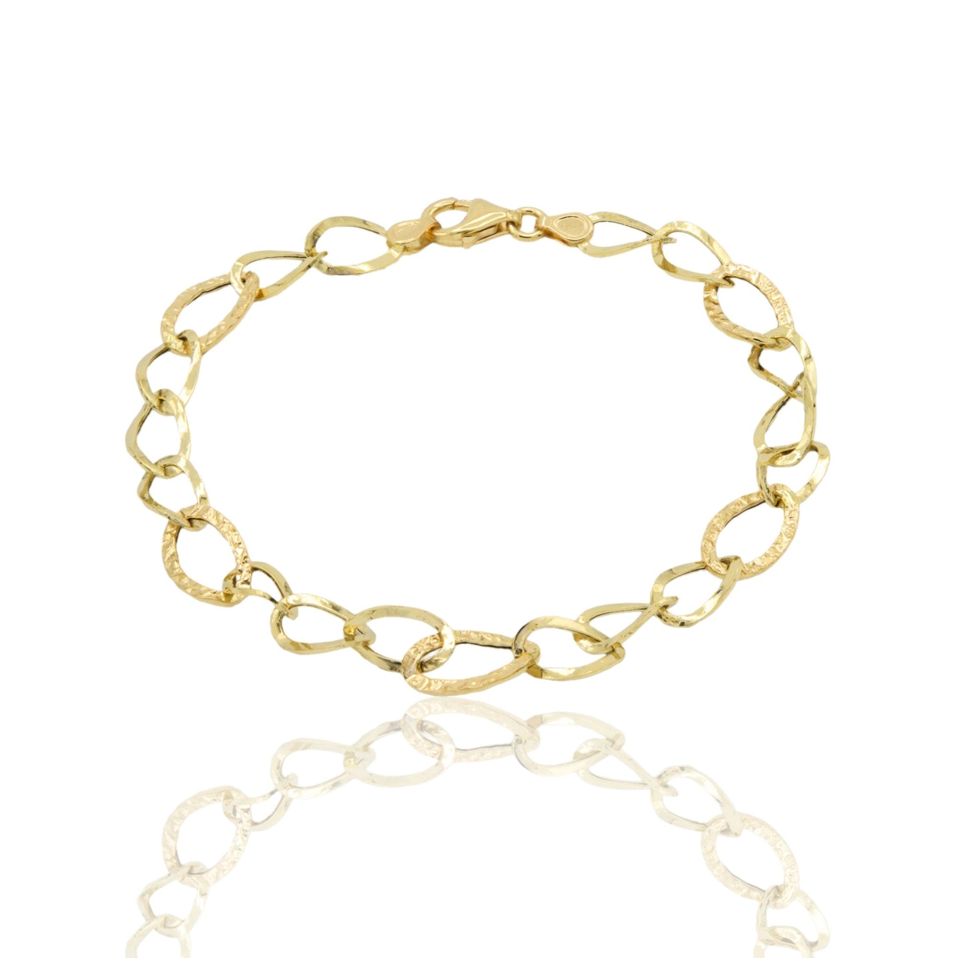 Bracciale Oro Giallo Oro 18 carati Maglia intrecciata Solo Oro