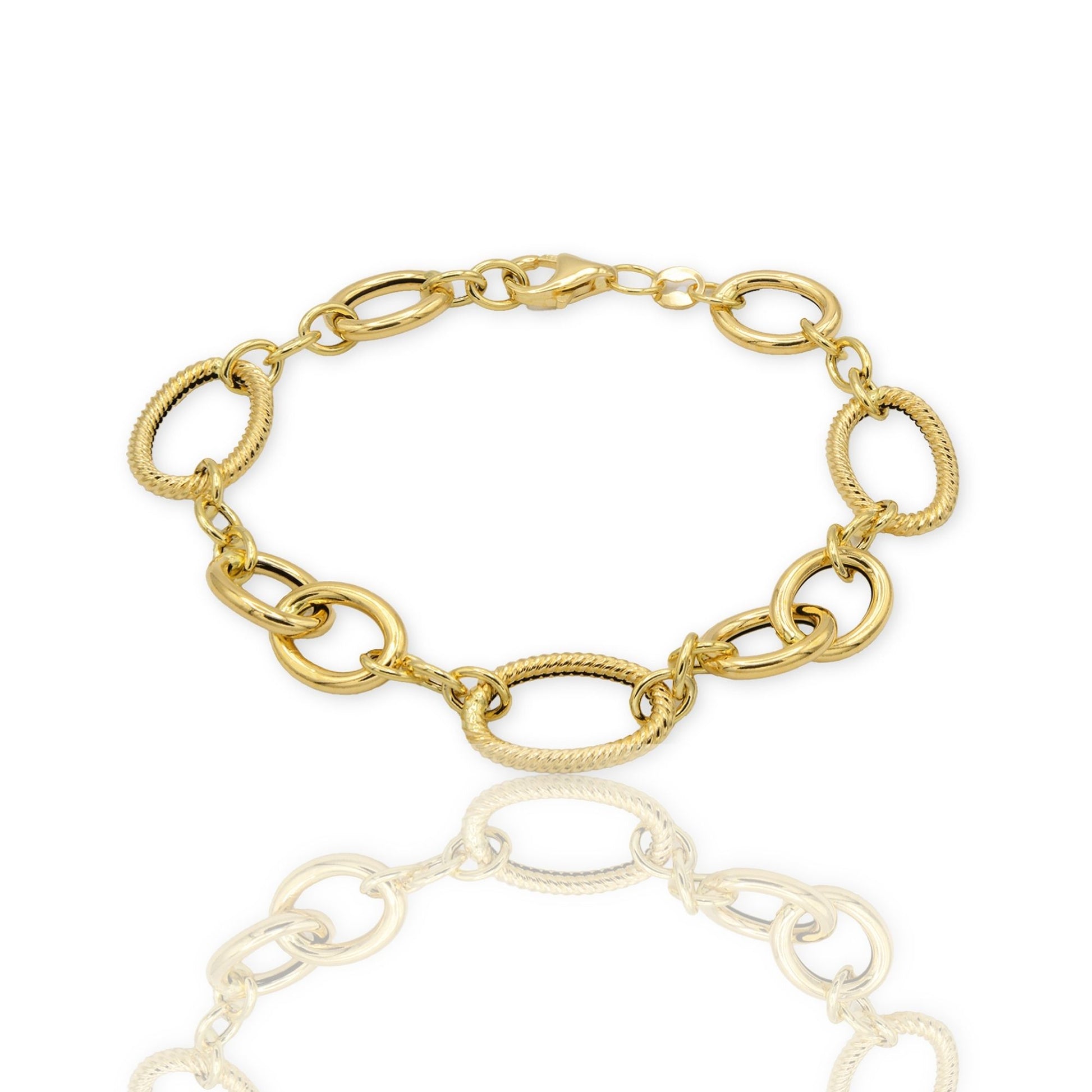 Bracciale Oro Giallo Oro 18 carati Maglia intrecciata Solo Oro cm. 21