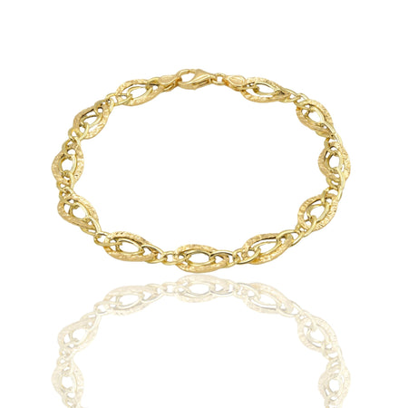 Bracciale Oro Giallo Oro 18 carati Maglia intrecciata Solo Oro cm. 19