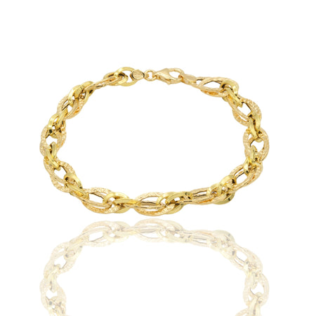 Bracciale Oro Giallo Oro 18 carati Catena Ovali  Solo Oro cm. 20