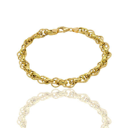 Bracciale Oro Giallo Oro 18 carati Maglie Intrecciate Solo Oro cm. 19