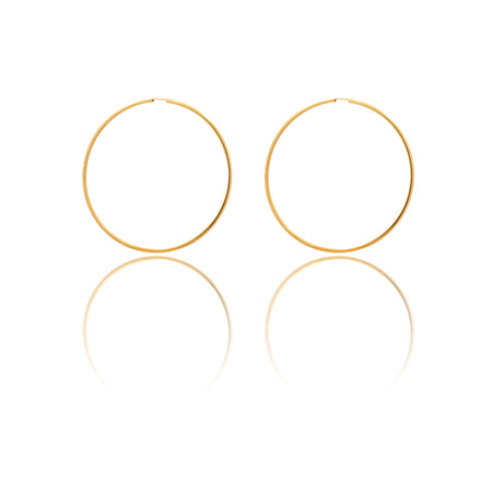 Orecchini Oro Giallo Oro 18 carati Cerchio Chiusura A Scomparsa  Solo Oro Spessore mm 1,5 diametro interno cm.5,5