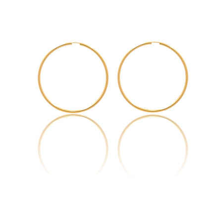 Orecchini Oro Giallo Oro 18 carati Cerchio Chiusura A Scomparsa  Solo Oro  Spessore mm 2 diametro interno cm.5,5