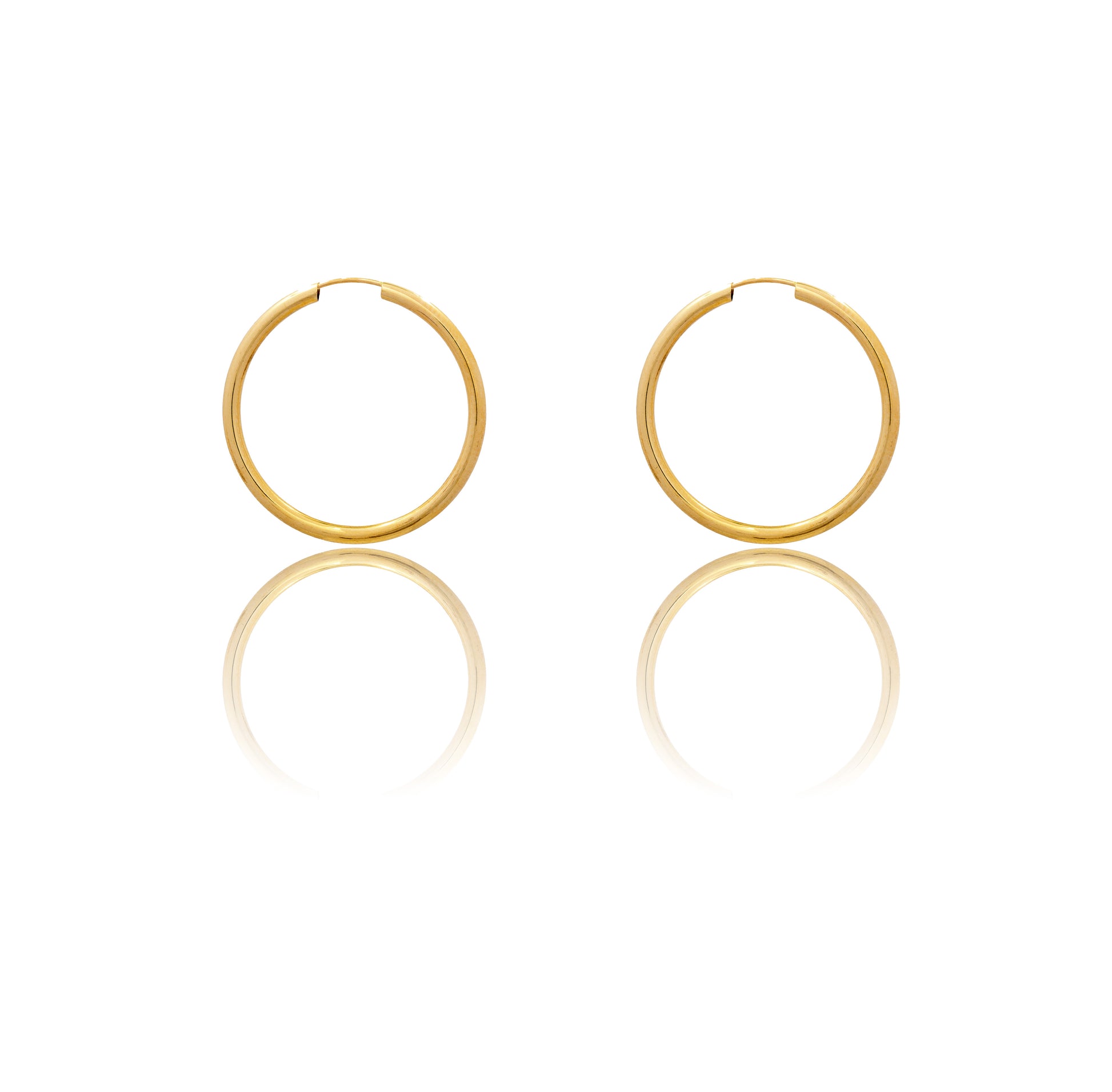 Orecchini Oro Giallo Oro 18 carati Cerchio Chiusura A Scomparsa  Solo Oro  Spessore mm 2 diametro interno cm.3