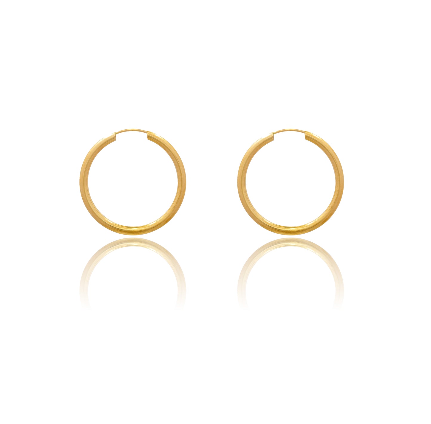 Orecchini Oro Giallo Oro 18 carati  Cerchio Chiusura A Scomparsa  Solo Oro Spessore mm 2 diametro interno cm.2,5