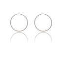 Orecchini Oro Bianco Oro 18 carati  Cerchio Chiusura A Scomparsa  Solo Oro Spessore mm 2 diametro interno cm.4