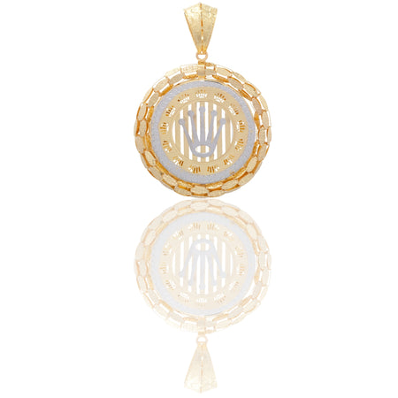 Ciondolo Oro Giallo Oro Bianco Oro 18 carati Tondo Con Medusa Solo Oro cm.6,5